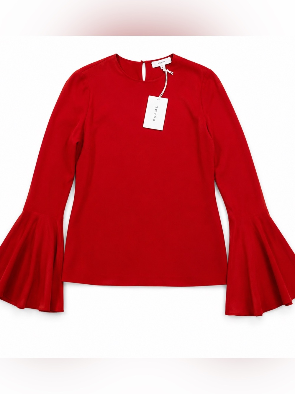 NWT! FRAME Bell Sleeve Blouse – Red – Size Medium - Picture 2 of 6